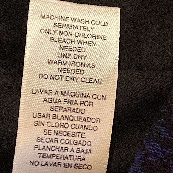 Chico’s Blue Black Print Jacquard Slim Straight Leg Stretch Pants Size Medium - Picture 11 of 11